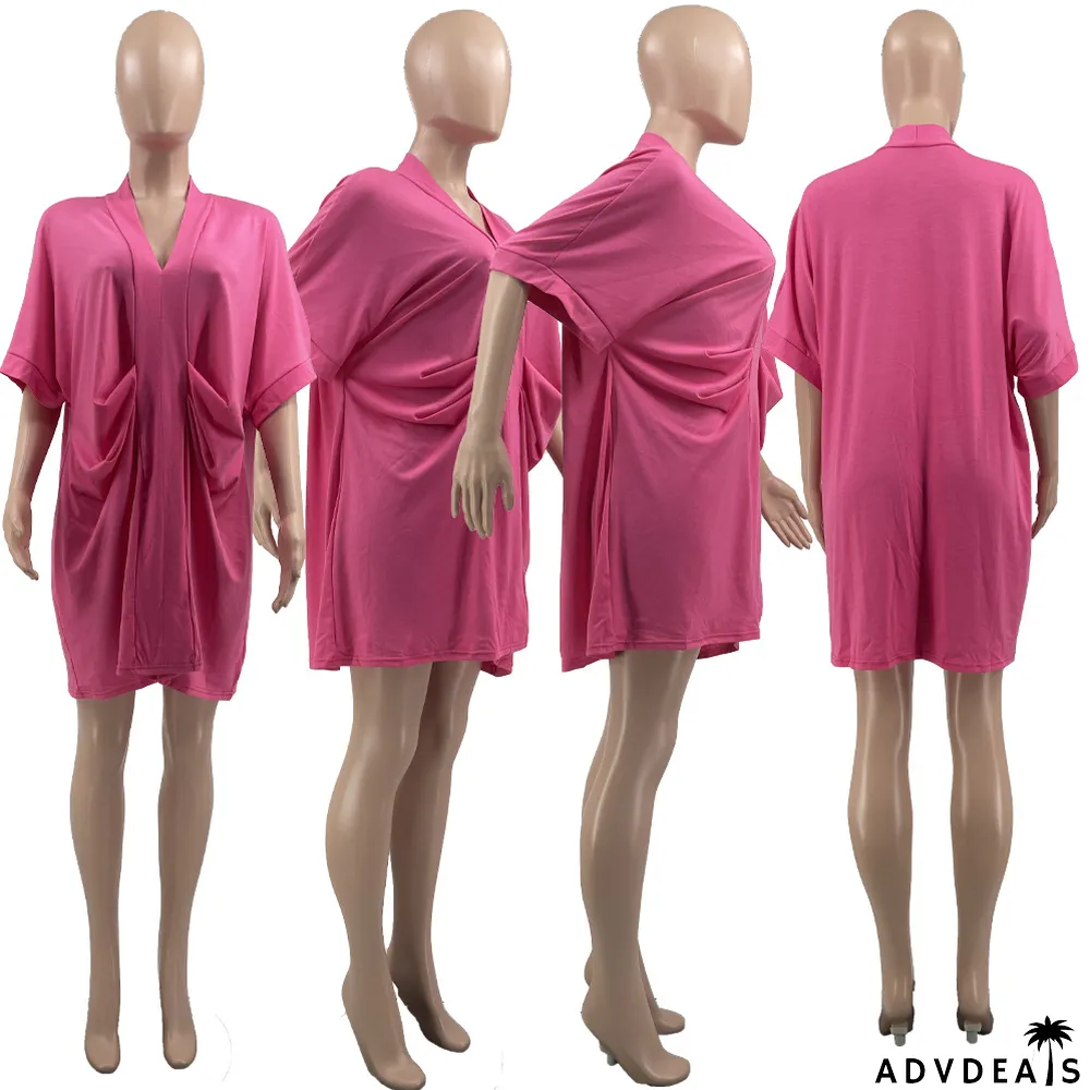 Plus Size Solid Color Loose T Shirt