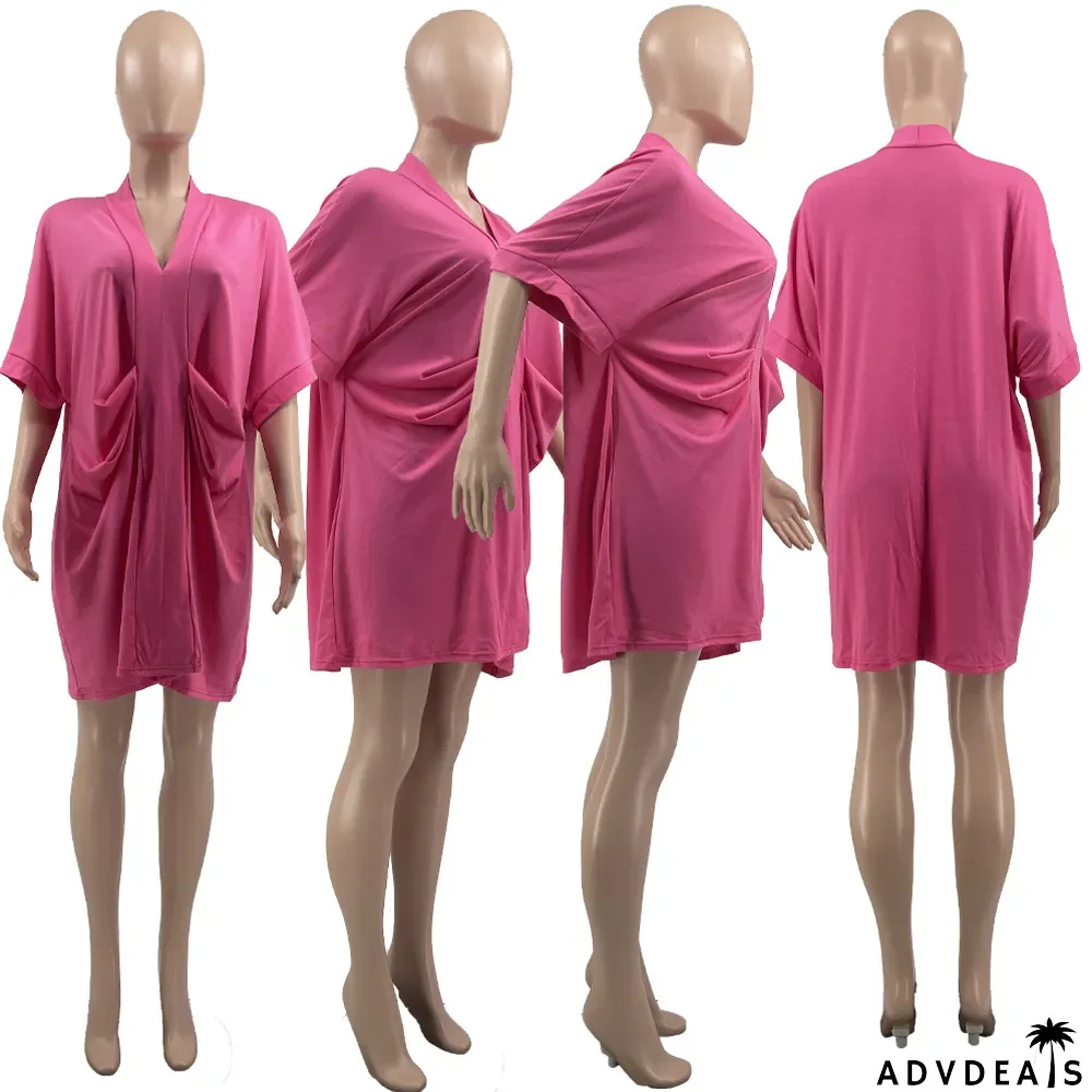 Plus Size Solid Color Loose T Shirt