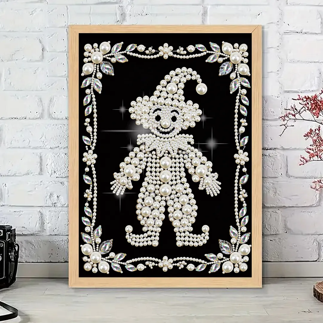 Clown Special Shaped DIY Partial Drill Diamond Art Pearl Painting Kit for Adults Beginners Home Decor Art Craft Pearl Diamond Painting 30x40cm