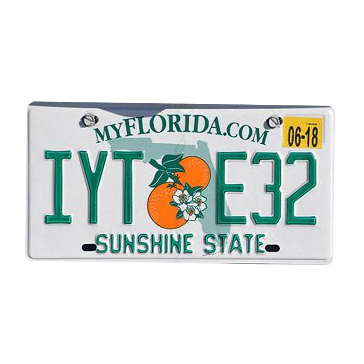 Floride - permis de plaque de voiture ancienne - 5.9x11.8inch
