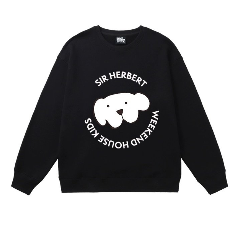 Women Weekend House Cute Puppy Print Sweatshirt