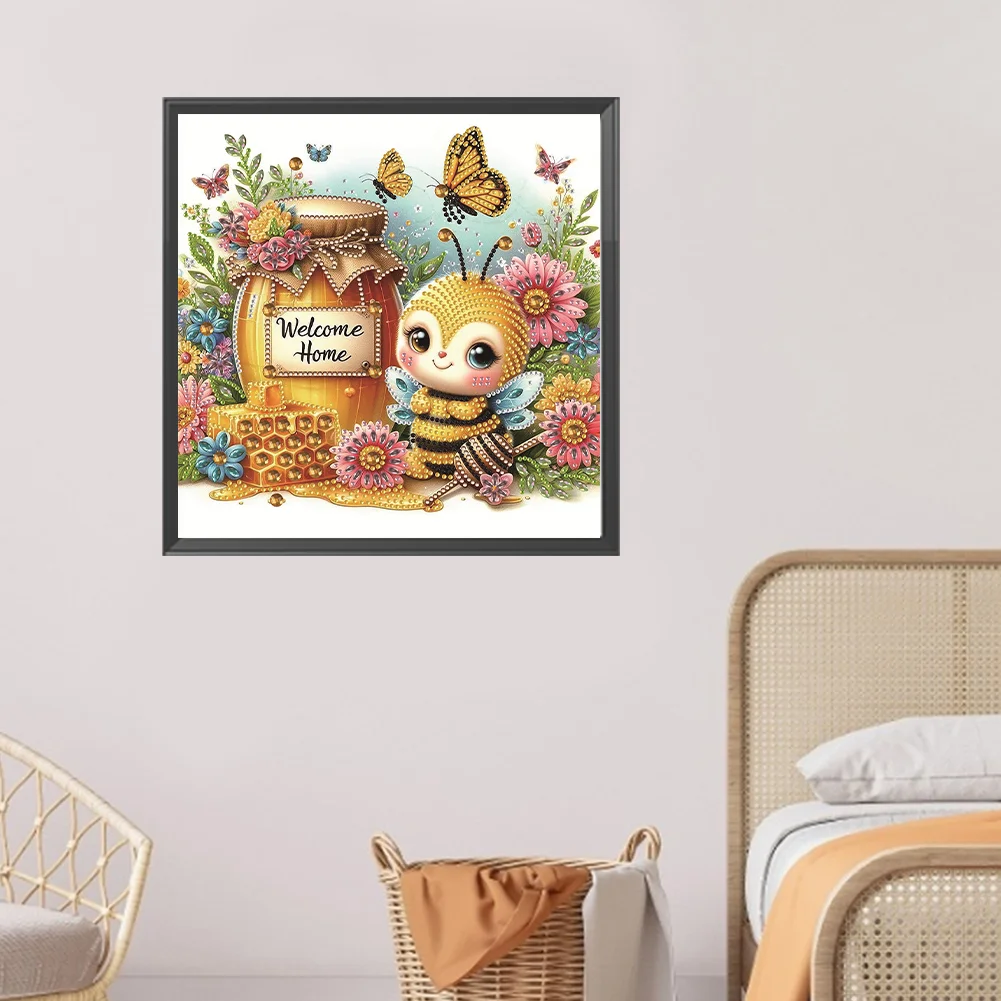Diamond Painting - Partial Special Shaped Drill - Bee(Canvas|30*30cm)