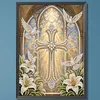 White Dove and Cross DIY Mosaic Pearl Painting Kit 30x40cm