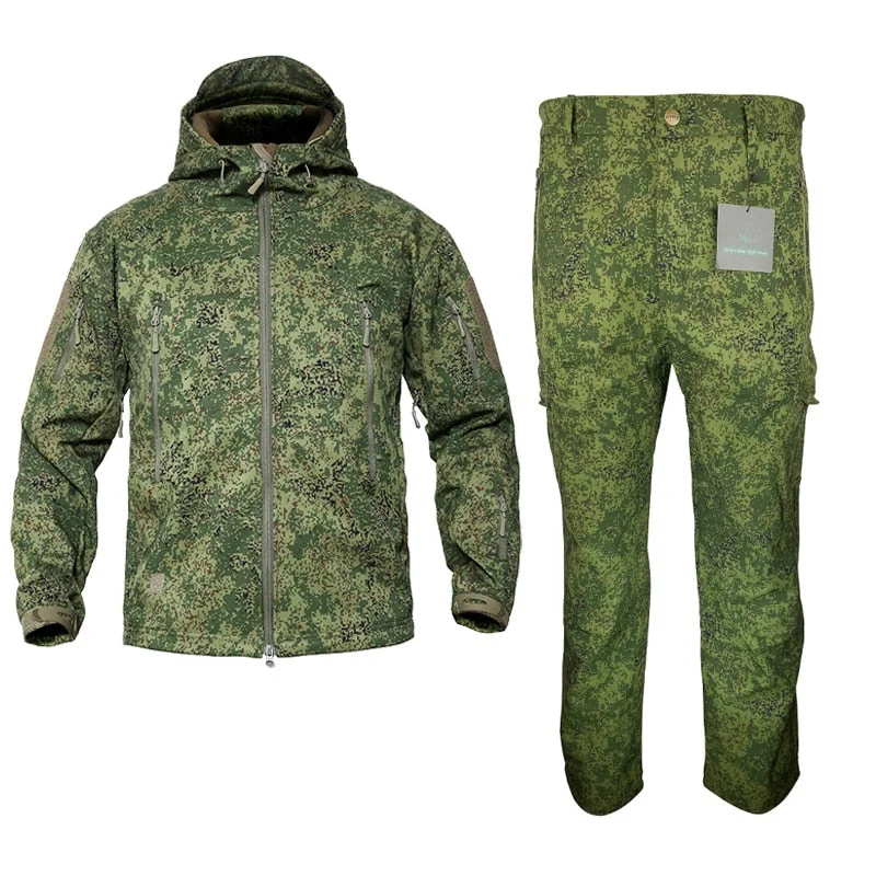 Mege Brand Russion Camouflage Tactical Military Uniform Outdoor Winter Working Clothing Fleece Warm Jacket and Pants Windproof
