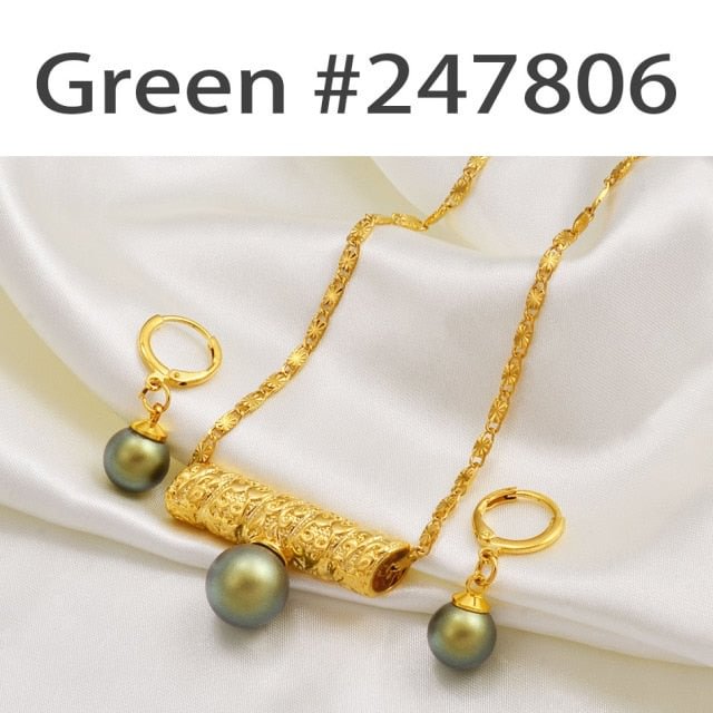 YOY-Hawaiian Pearl Jewelry sets Pendant Necklaces Earrings