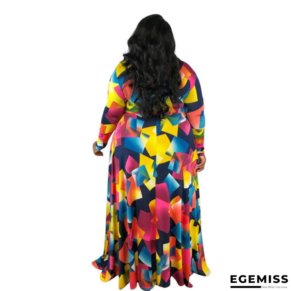 Classic Color Printing Temperament Sexy V Collar Dress | EGEMISS