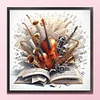 Sheet Music And Instruments-11CT Stamped Cross Stitch 50*50cm/19.69*19.69in