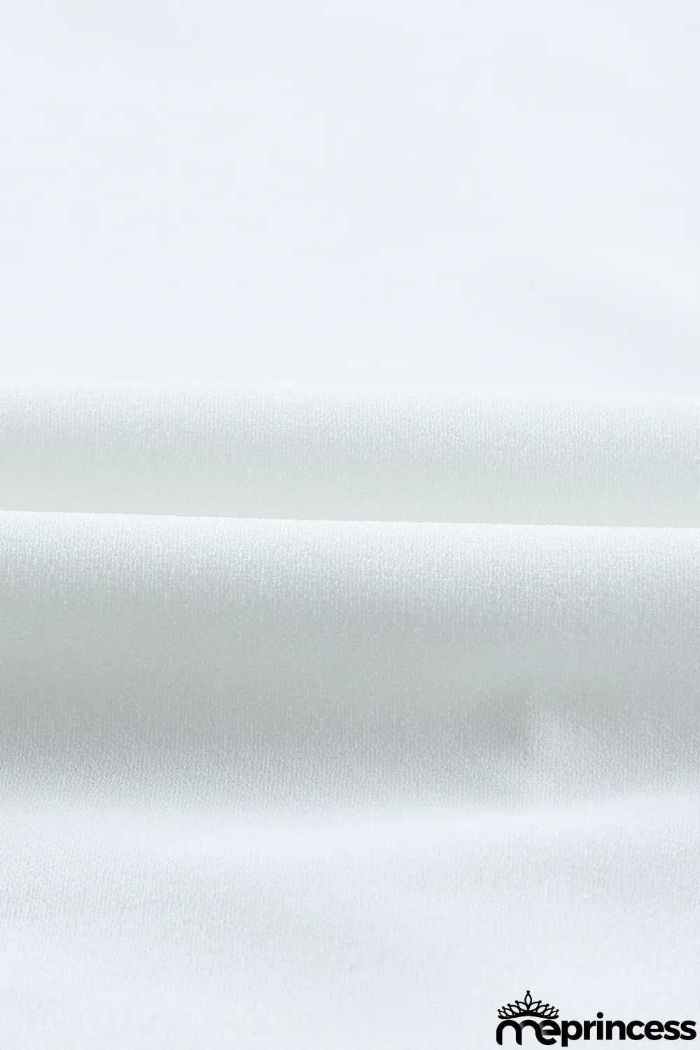 White Wavy Plunge High Waist Wide Leg Pants