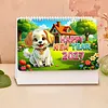 Dog 2027 DIY Paper Diamond Painting Calendar Set Special Shaped Drill Monthly Flip Tabletop Calendar Kit Handmade for Adults Beginners Gift Home Office Decor