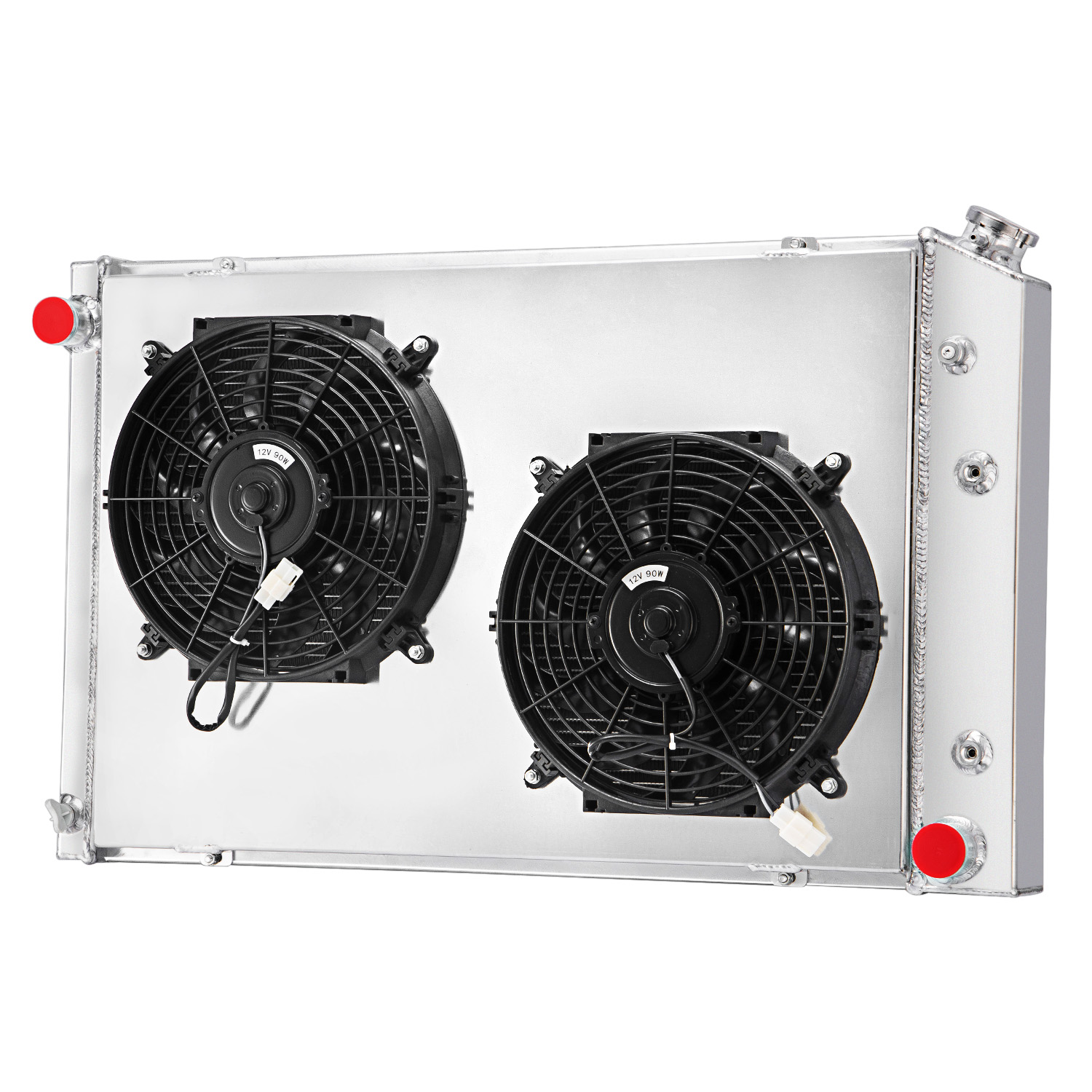 Alloyworks 4 Rows Aluminum Radiator with Shroud Fan For 1973-1991 Chevy ...