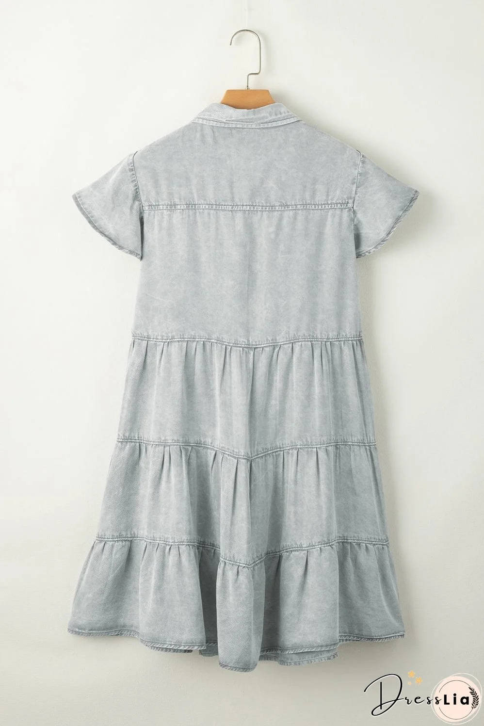 Denim Dress with Ruffles