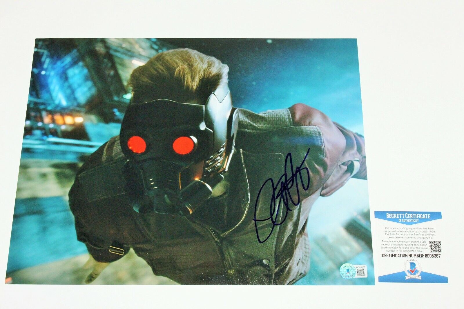 CHRIS PRATT SIGNED GUARDIANS OF THE GALAXY 11x14 Photo Poster painting STAR-LORD BECKETT COA BAS