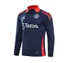 2024/2025 Manchester United Half-Pull Training Suit Royal blue red collar Football Shirt 1:1 Thai Quality Set