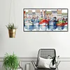 Multicolored Sailboat-14CT Stamped Cross Stitch 42*21cm/16.54*8.27in(Brand)