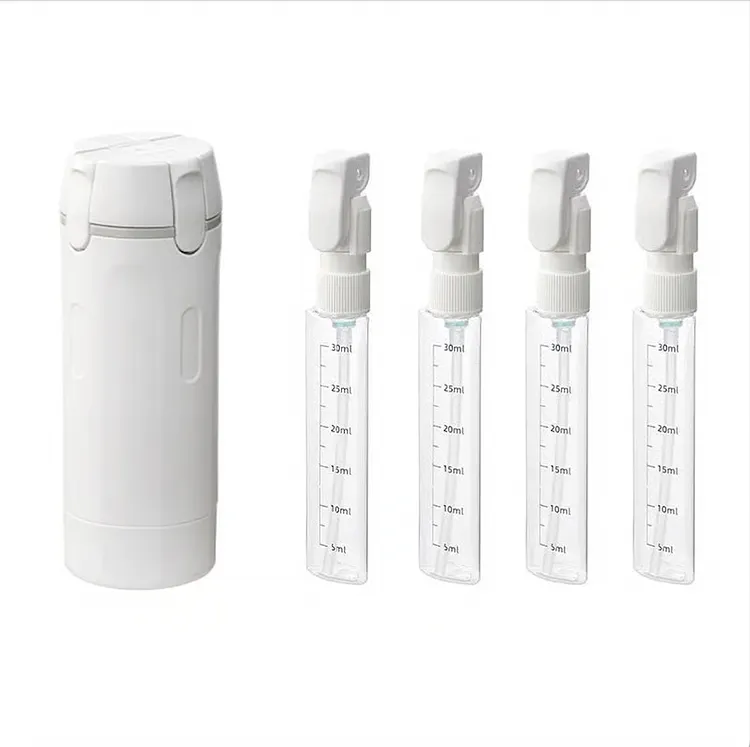 4-in-1 Portable Travel Dispenser Bottle for Toiletries/Cosmetics (Push-Pump Style)