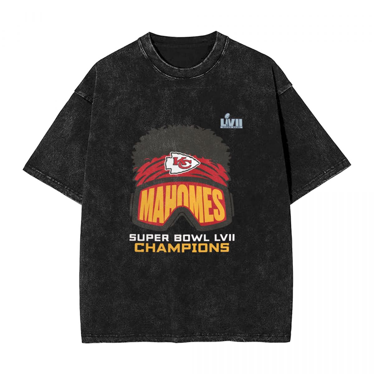 Patrick Mahomes Kansas City Chiefs Super Bowl LVII Champions Men's Vintage Oversized T-Shirts