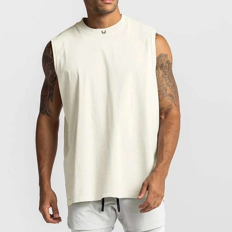 Men's Solid Loose Sleeveless Fitness Tank Top