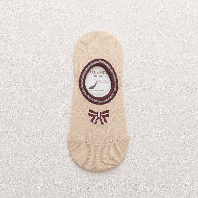 Socks Women Invisible Rosette Printed Breathable Low Cut Thin Womens Comfortable All-match Simple Korean Style Leisure Soft Chic