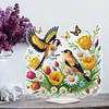 (US Local)Acrylic Flower Bird DIY 5D DIY Diamond Art Tabletop Desktop Ornaments Kit