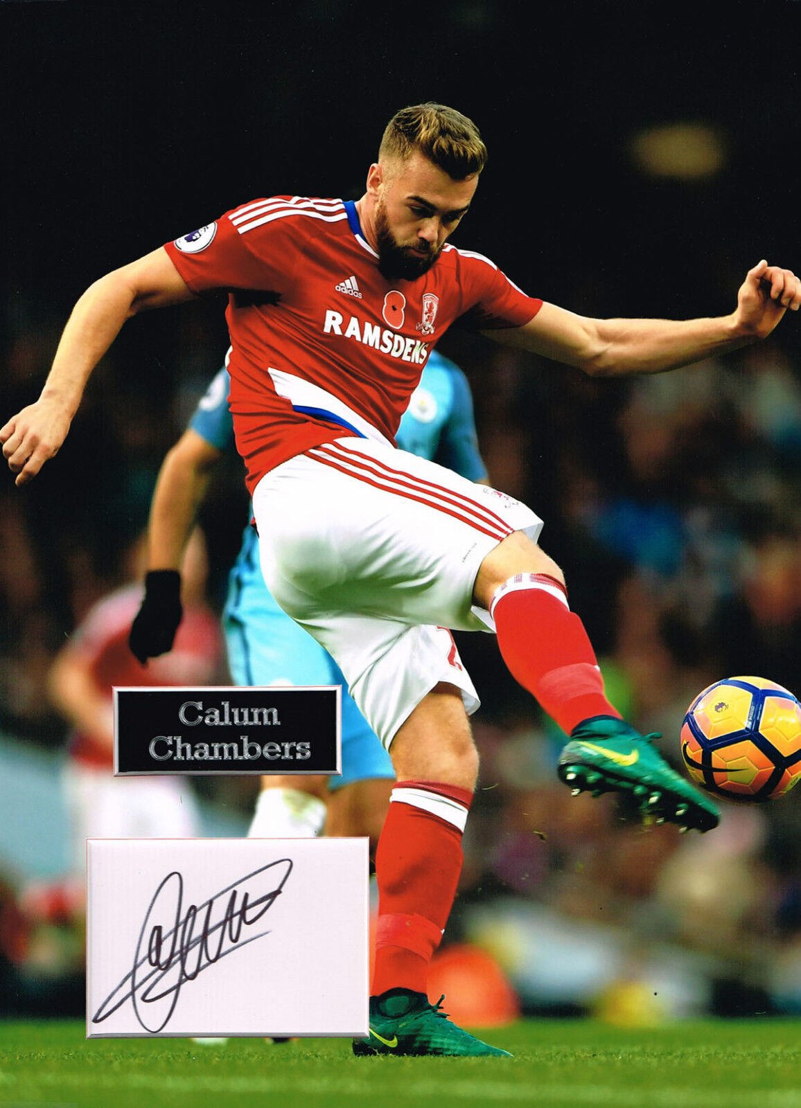 Calum CHAMBERS SIGNED Autograph 16x12 Photo Poster painting Mount AFTAL COA Middlesbrough