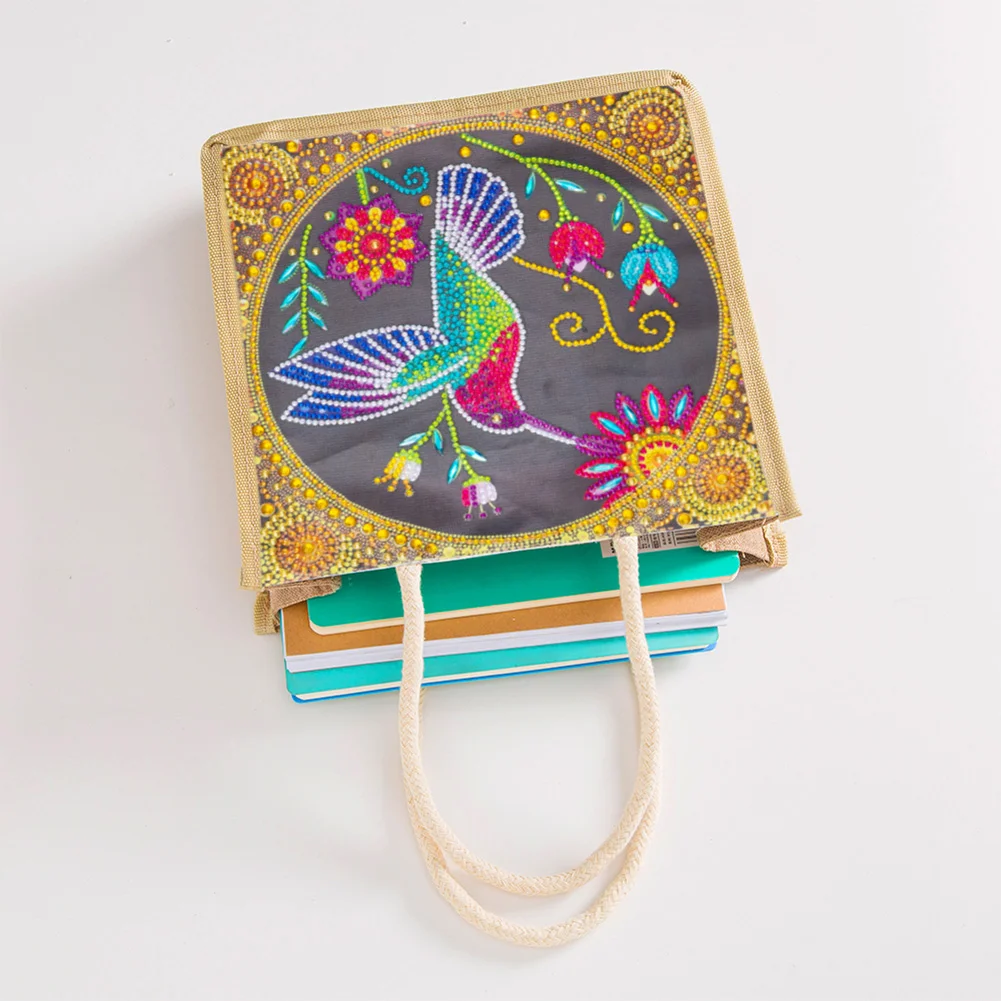 5D Diamond Painting Handbag DIY Bird Linen Shopping Storage Bags