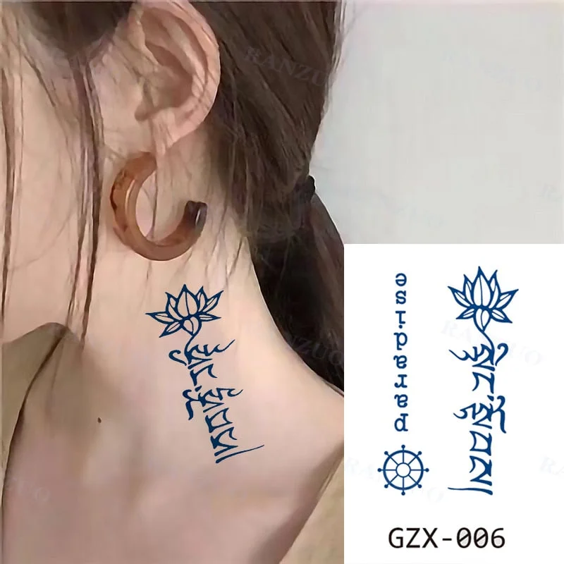 Waterproof Temporary Tattoos Stickers Temporary Tattoo for Women Men Fashion Art Tatoo Sticker Chest Stickers Neck Tattoo Fake