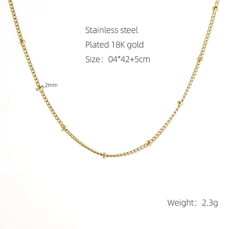 Stainless Steel 18K Gold Plated Basic Plating Geometric Titanium Steel Necklace