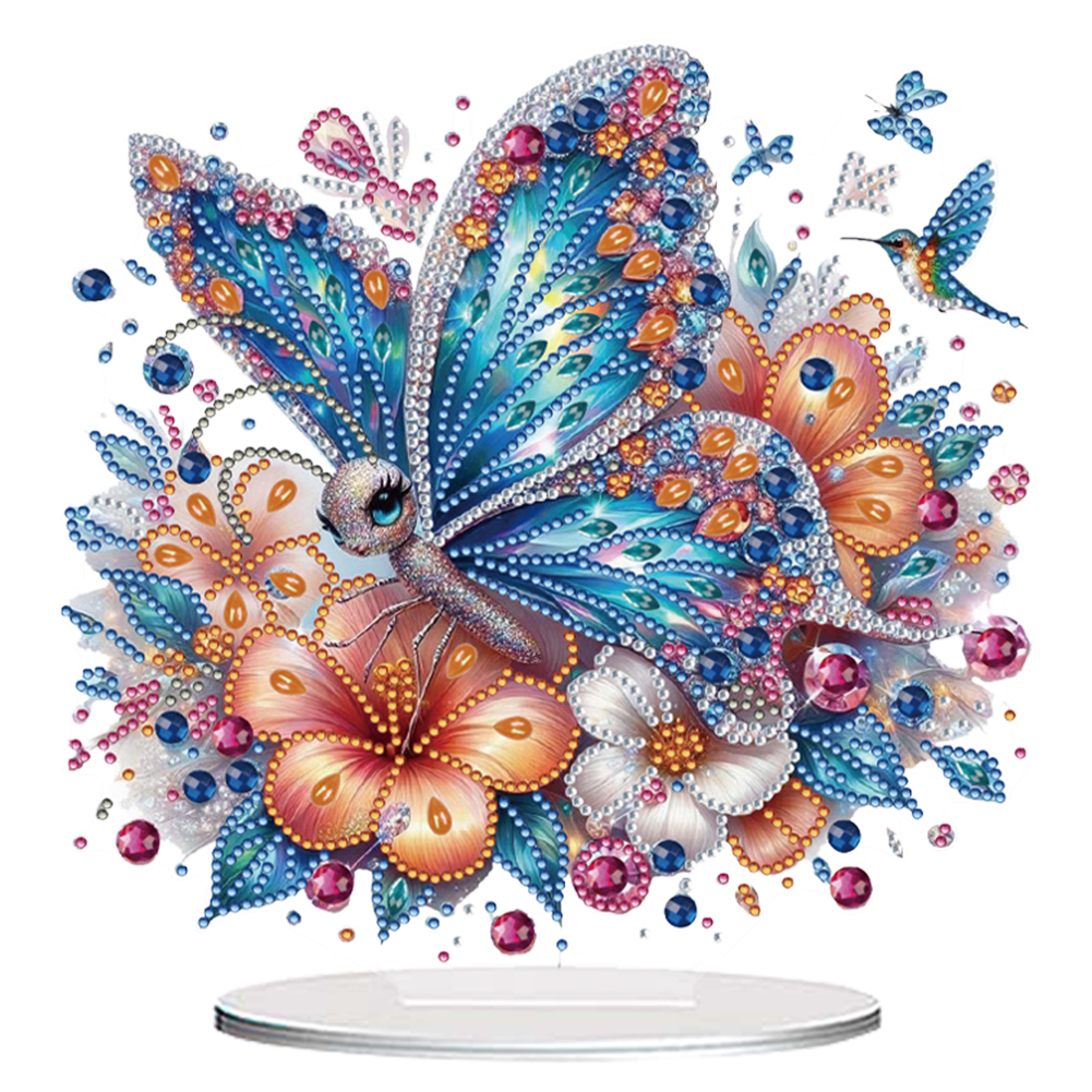 Acrylic Special Shape Flower Butterfly Diamond Painting Desktop Decors for Home