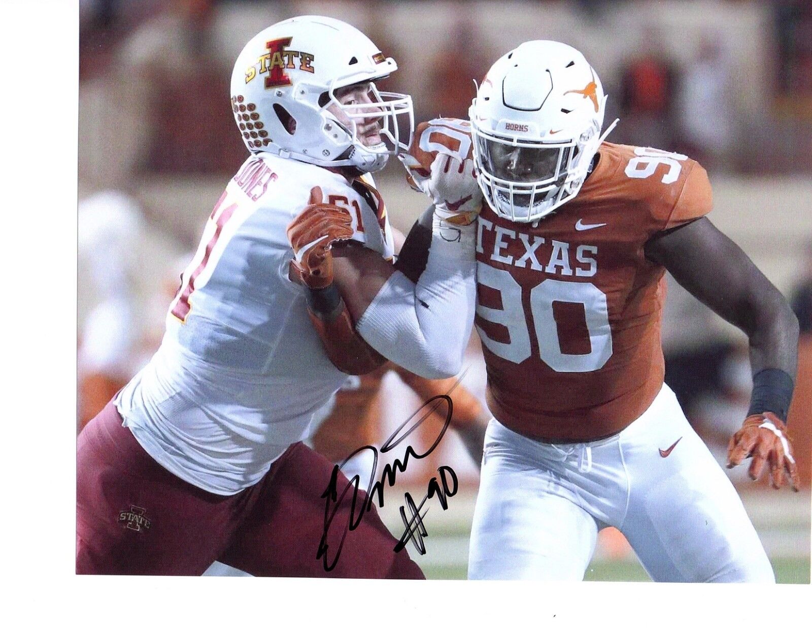 Charles Omenihu Texas Longhorns signed autographed 8x10 football Photo Poster painting Hook Em G