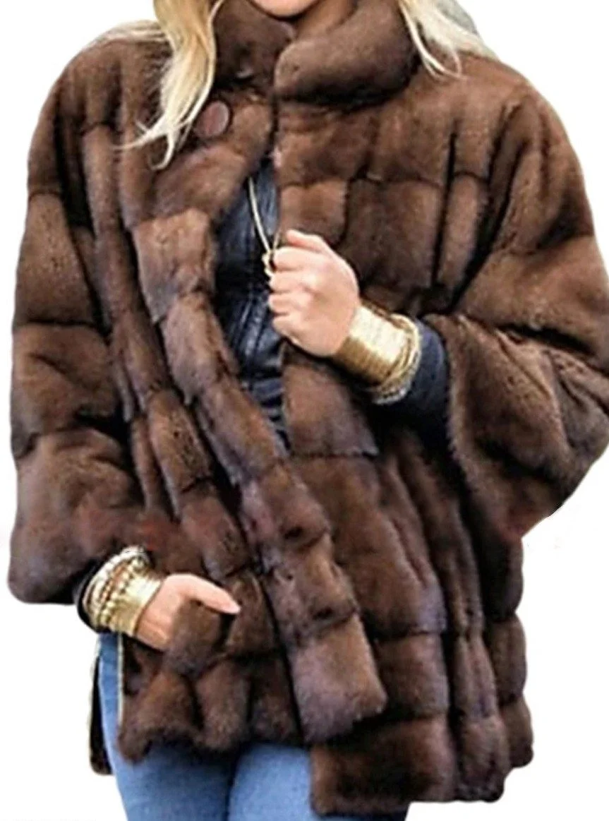 Plus Size Fox Fur Coat