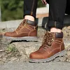 Real Leather Vintage Combat Boots / Men's Motorcycle Military Shoes