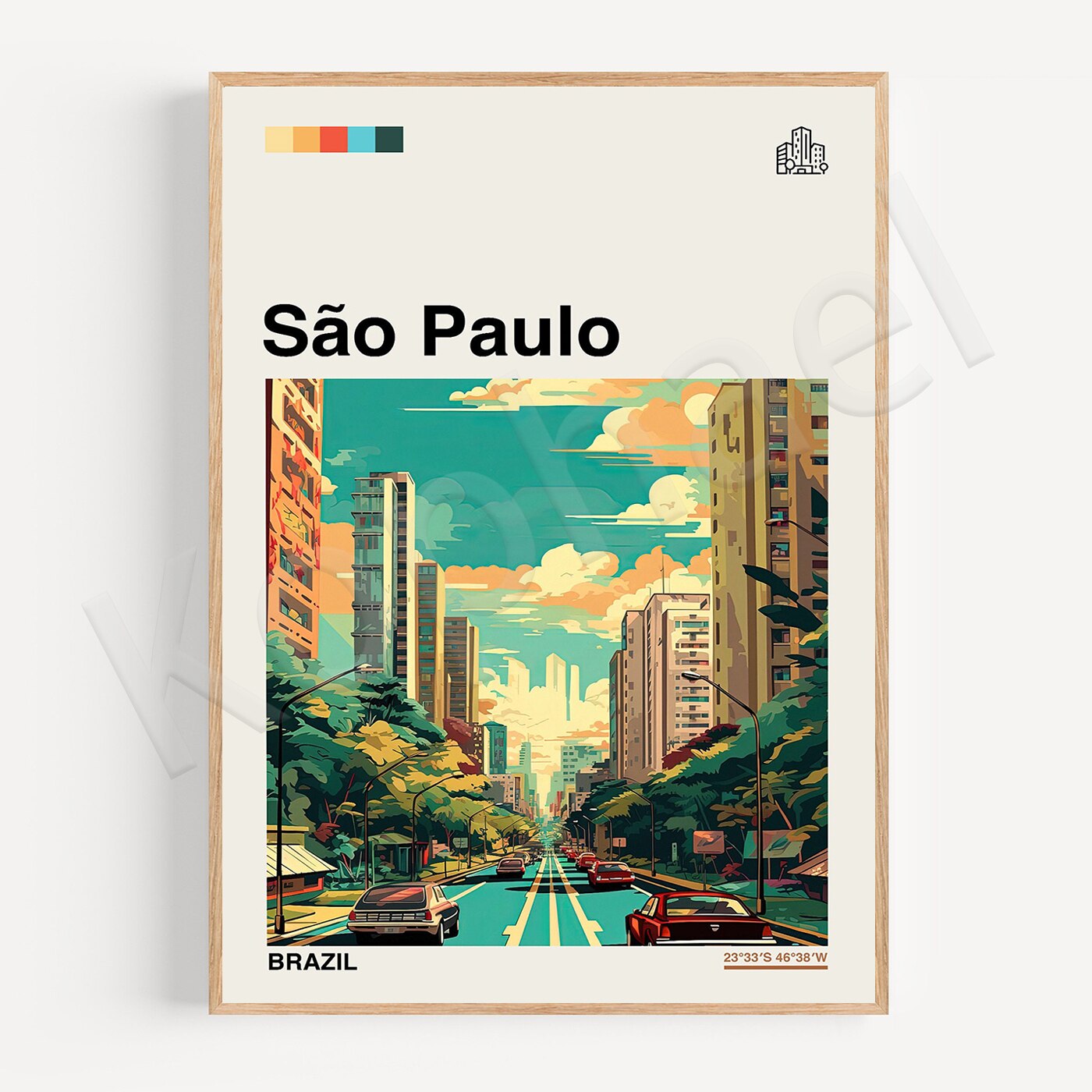 Tel Aviv Sydney Strath Sozopol Southampton South Africa Sorrento Sheffield Seoul Sao Paulo. City Travel Landscape Poster