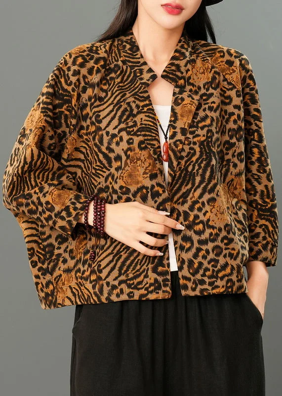 Handmade Leopard Print Cozy Coats Spring