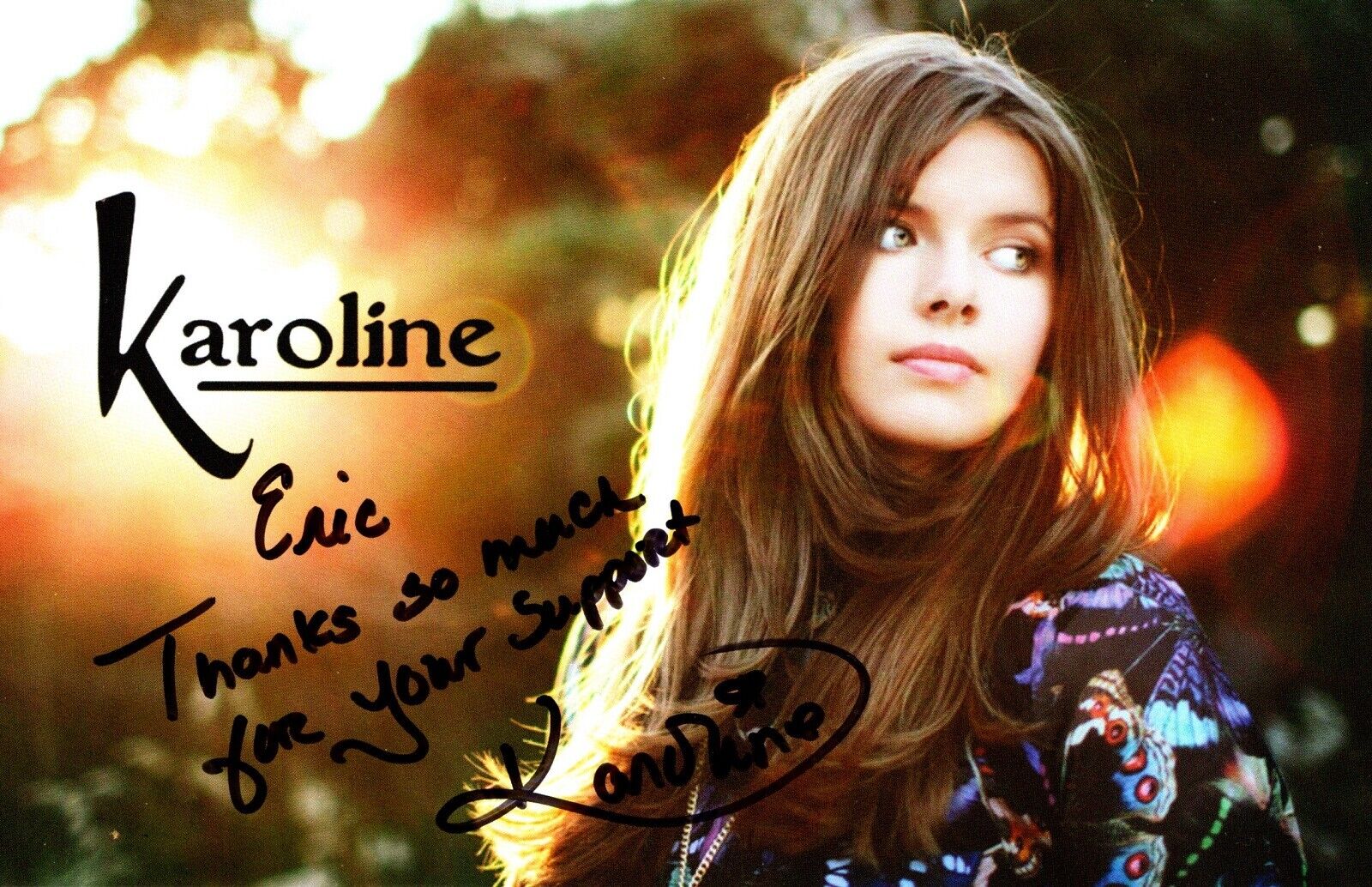 TO ERIC - Karoline Rhett Signed Autographed Country Music 5.50 x 8.50 inch Photo Poster painting