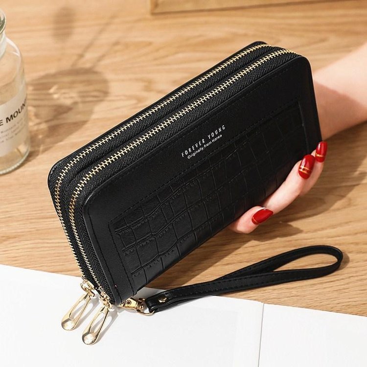 Long stone texture wallet