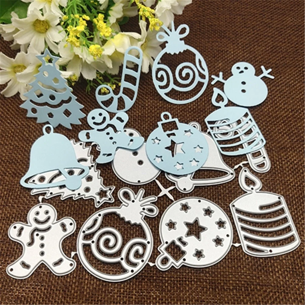 8Pcs Christmas frame card Cutting Dies Stencils For DIY Scrapbooking Decorative Embossing Handcraft Die Cutting Template