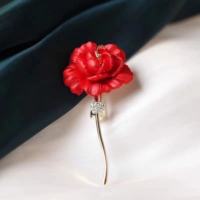 Elegant Minimalist Pin Rose Flower Alloy Plating Women's Brooches