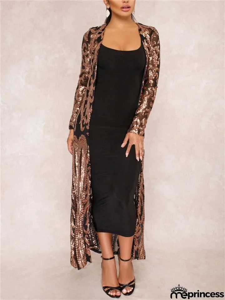 Vintage Style Sequined Gatsby Robe Dress
