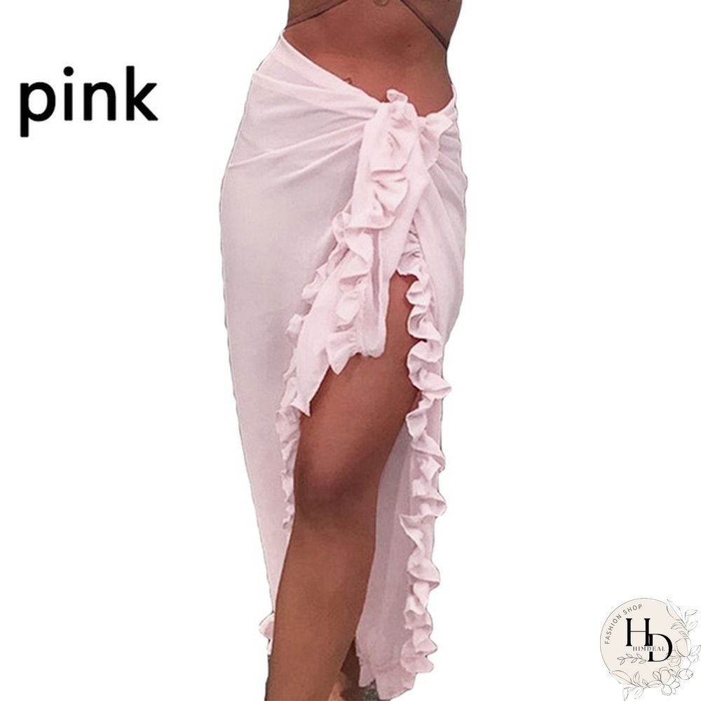 Women Fashion Summer Beach Ruffles Bikini Cover Up Chiffon Wrap Skirts
