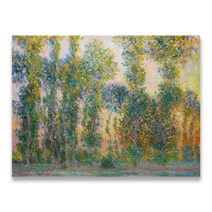 Claude Monet Poplars Poppy fields Landscape Impressionist Oil Painting on Canvas Posters and Prints Wall Picture for Living Room
