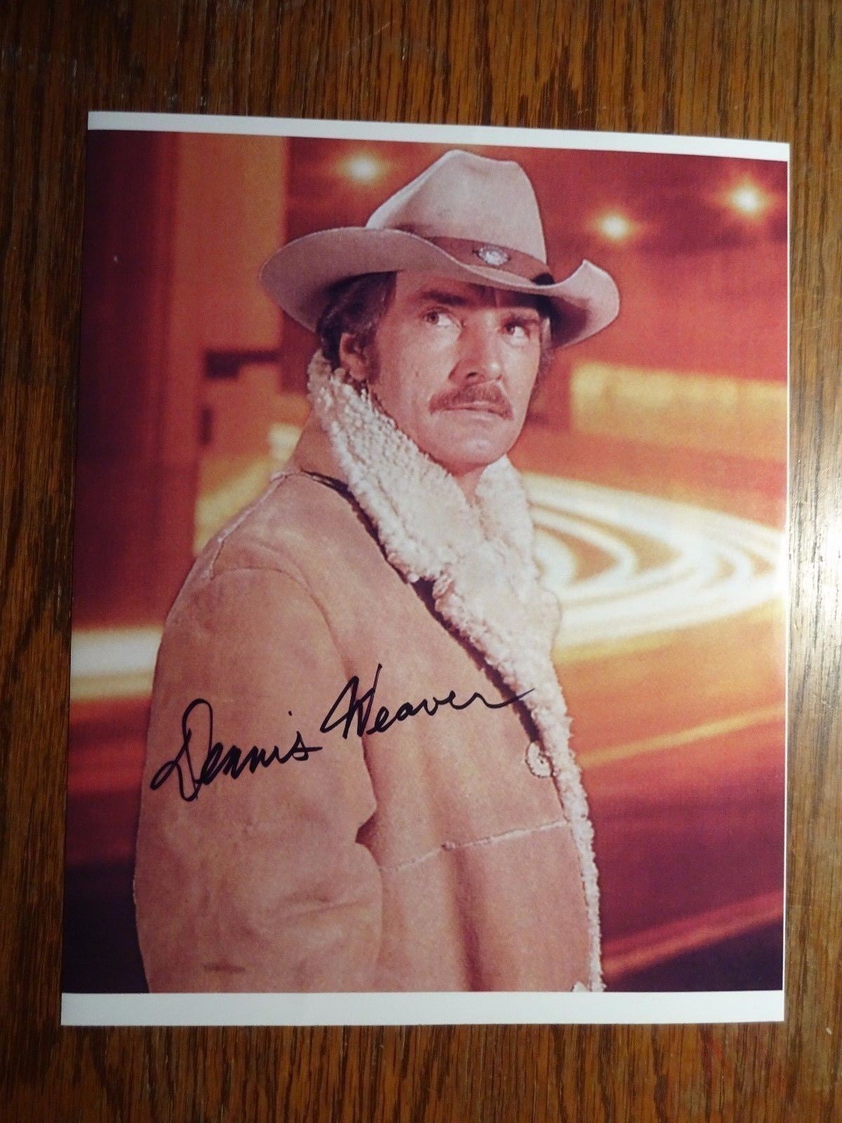 ORIGINAL, SIGNED Color Dennis Weaver Promo Photo Poster painting