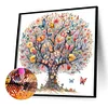 Arbre à papillons-plein diamant rond peinture-40 * 40cm