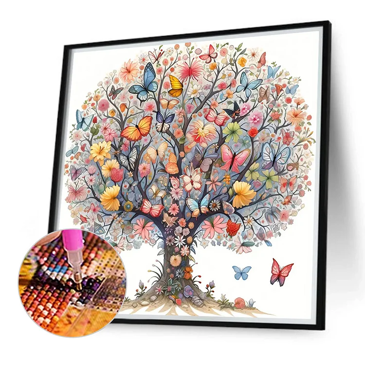 5D Diamond Painting Butterfly, Blossoms and Books Kit