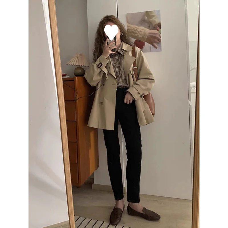 Uveng Uveng Wind Coat Women's Spring And Autumn Small 2025 New Thin Korean Version Of Loose Kiqi Popular Coat
