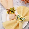 2Pcs/set DIY Diamond Painting Butterfly Rhinestones Napkin Holder DIY Napkin Holder for Table Decorations 