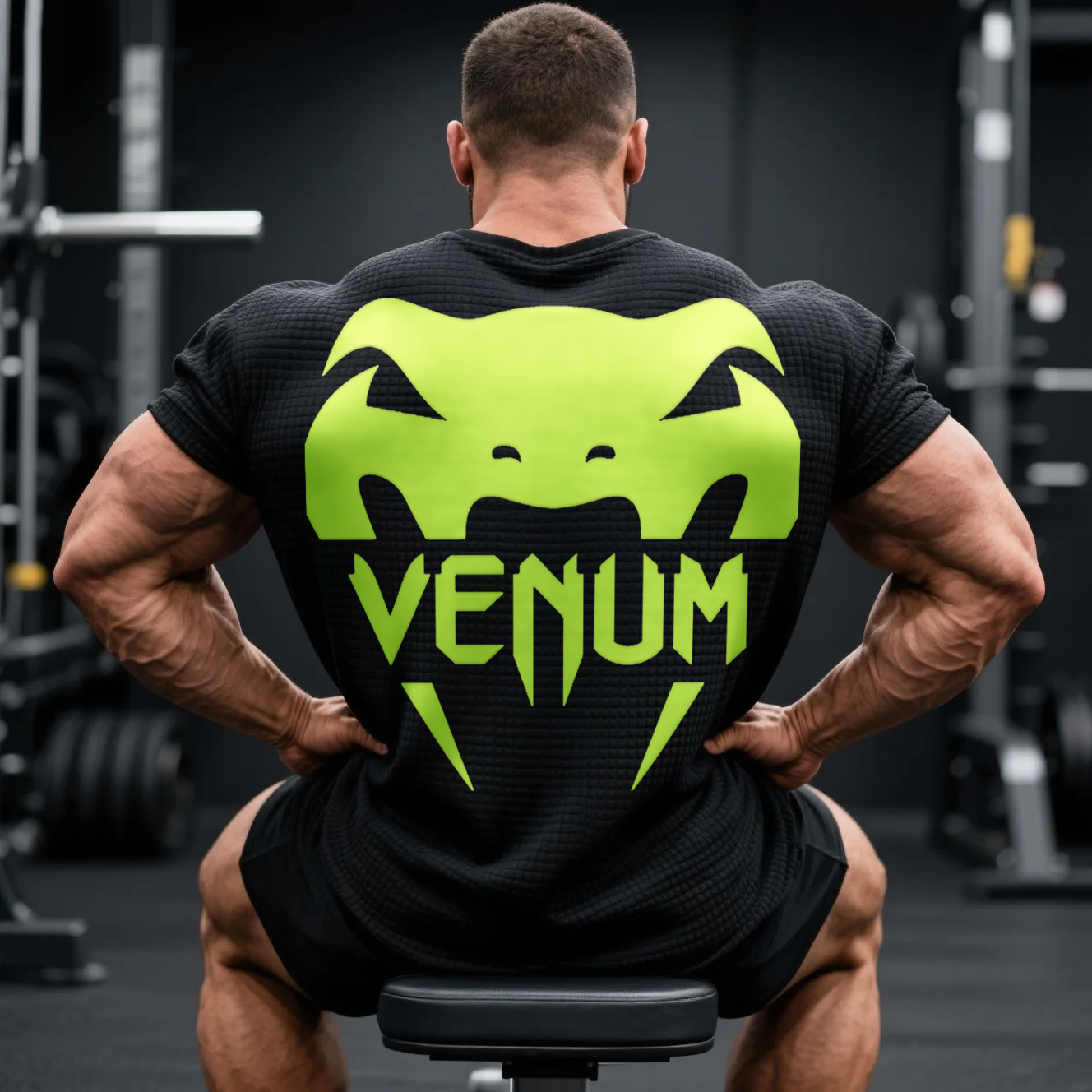 Oversized Loose Waffle Short Sleeve T-Shirt Ultimate Fighting Print Top / TECHWEAR CLUB / Techwear