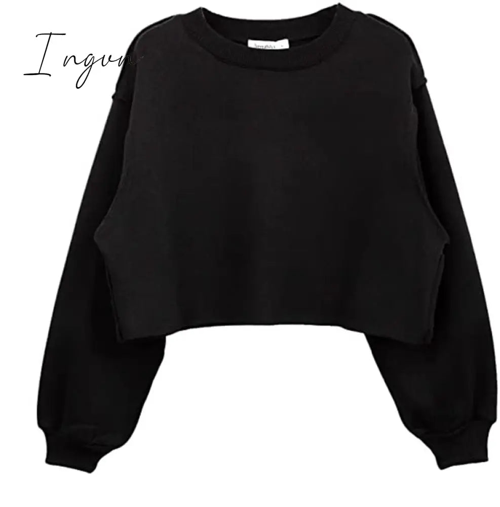Ingvn - Thick Cotton Oversized Women Sweatshirt Hoodies Casual Loose Long Sleeve Harajuku
