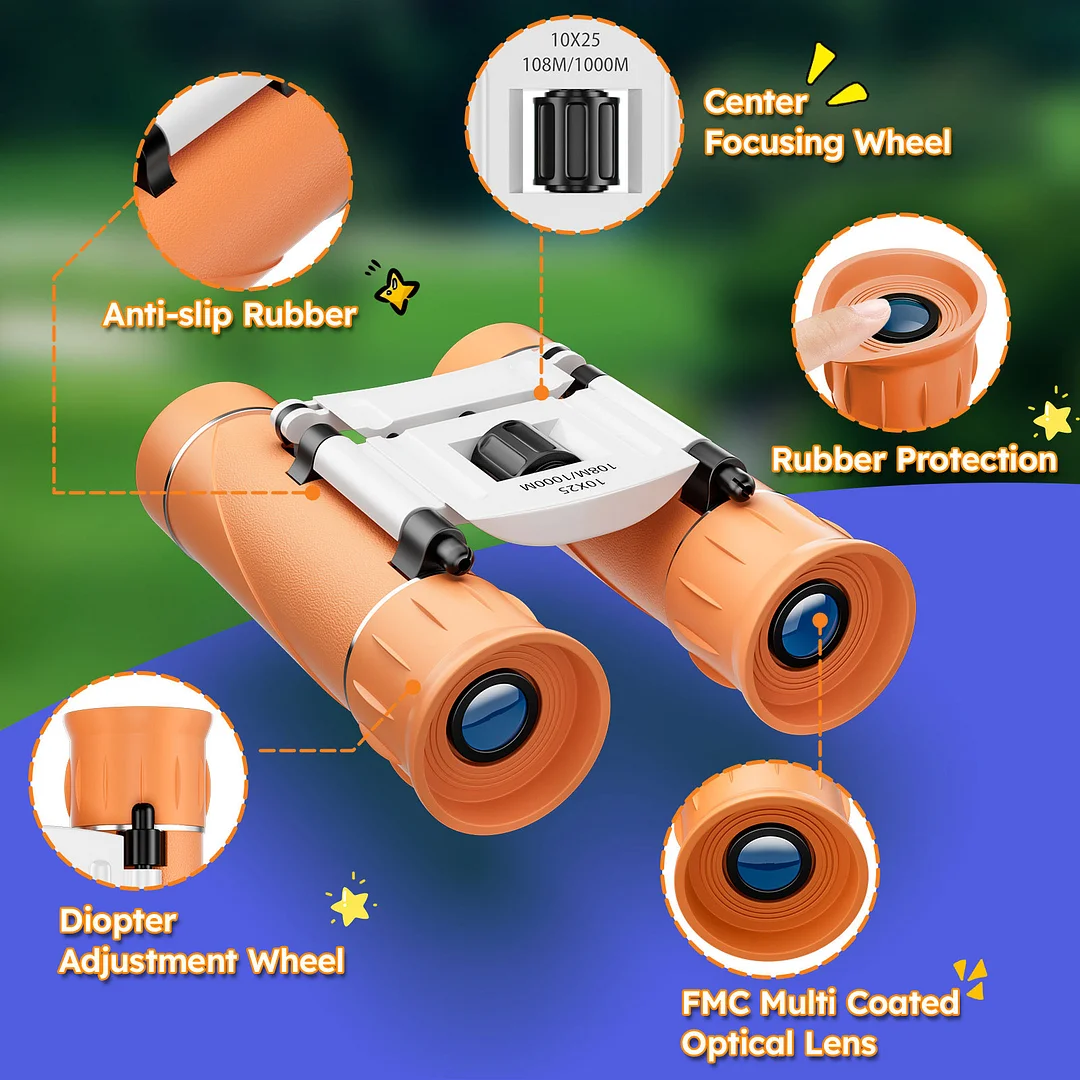 BEBANG 10x25 Mini Pocket Binoculars for Adults Kids, Waterproof Binoculars for Concerts Bird Watching Cruise Ship Essentials Hunting