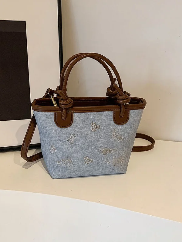 Pongl Pongl Handbag Bag Female 2024 Summer Cowboy New National Style Embroidery Shoulder Bag Oblique Across Foreign Style Popular Bucket