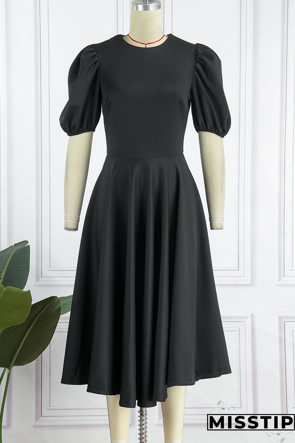 Blue Casual Solid Patchwork O Neck A Line Dresses